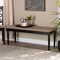 Baxton Studio Giovanni Sand Upholstered and Dark Brown Finished Wood Dining Bench 171-10925 - alternate 5